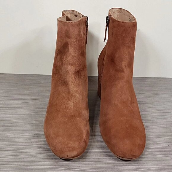 Halogen 'Cori' Round Toe Bootie, Rust Colored Suede, Womens Size 6 - Picture 2 of 8